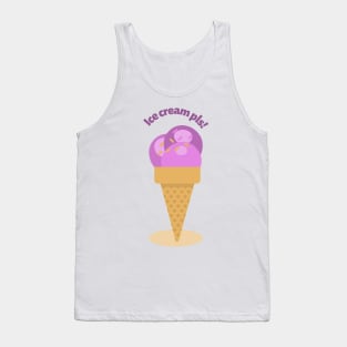 ice cream please purple scoop in cone Tank Top